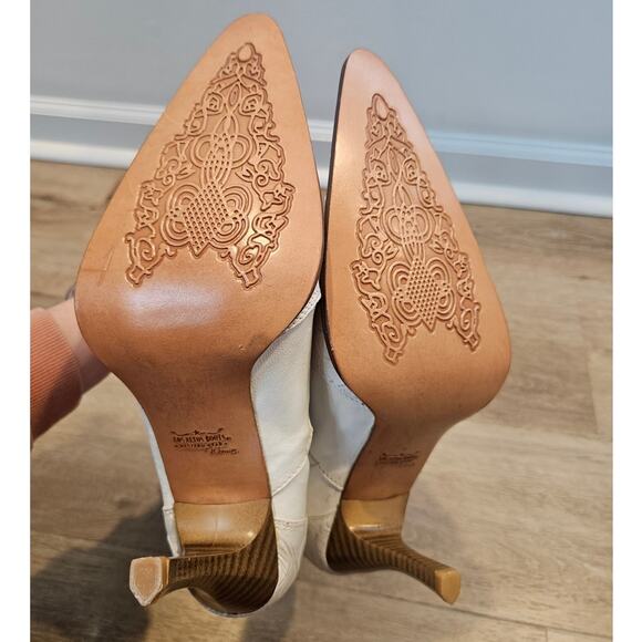 Los Altos Boots Women's Western Wear White Leather Snake Skin Boot 26.5 / US 9.5 - Picture 5 of 9